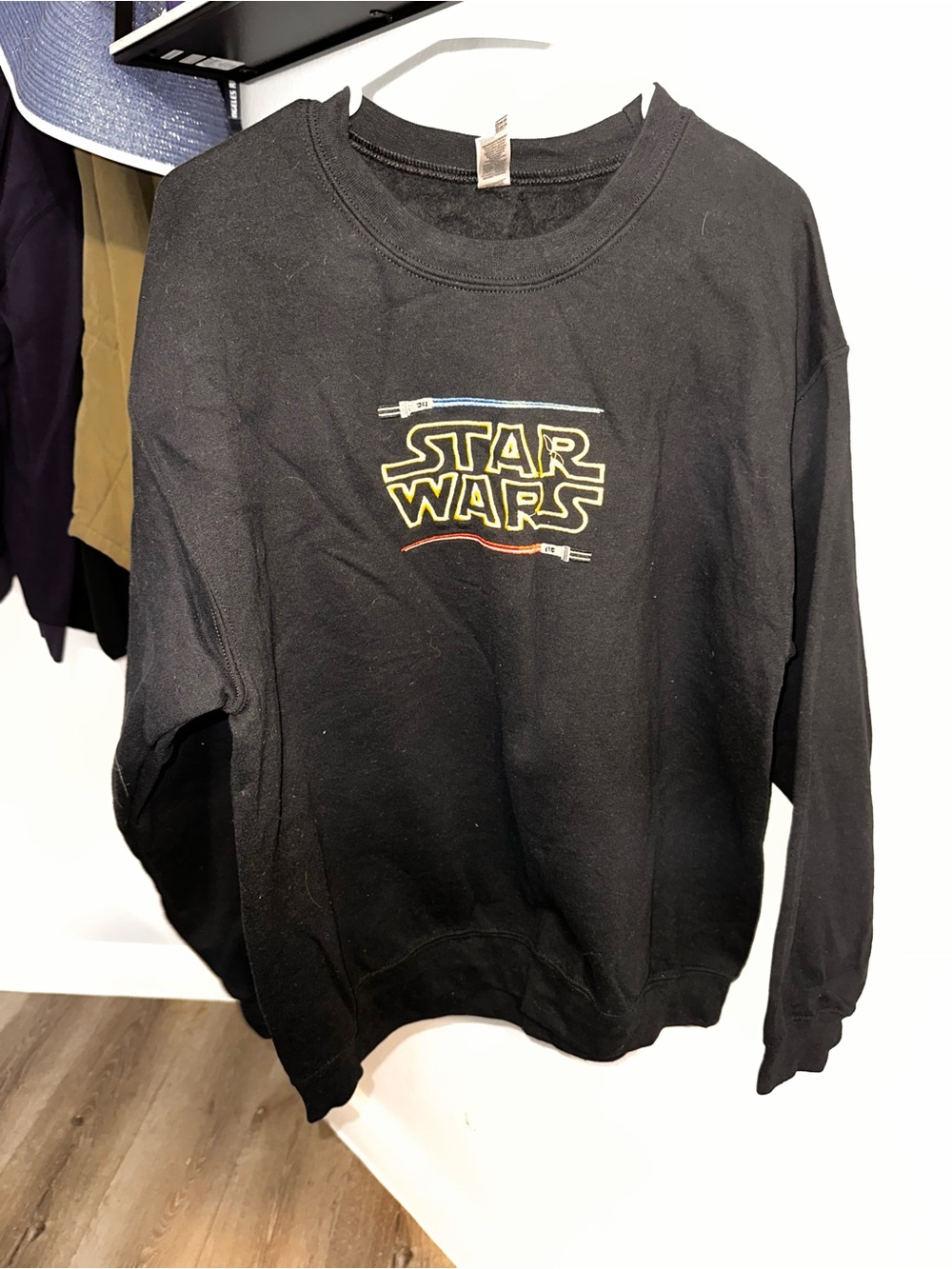 Star Wars Black Crewneck Sweatshirt with Colored Logo